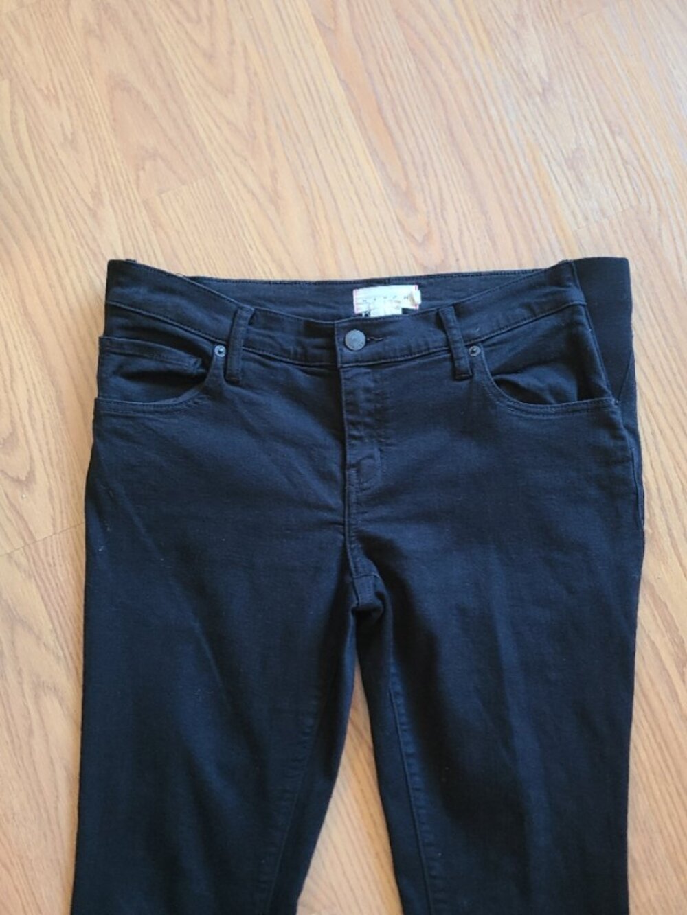 HATCH UNDER THE BUMP SLIM CROP MATERNITY JEANS STRETCH DENIM BLACK sz 30 - Picture 3 of 6